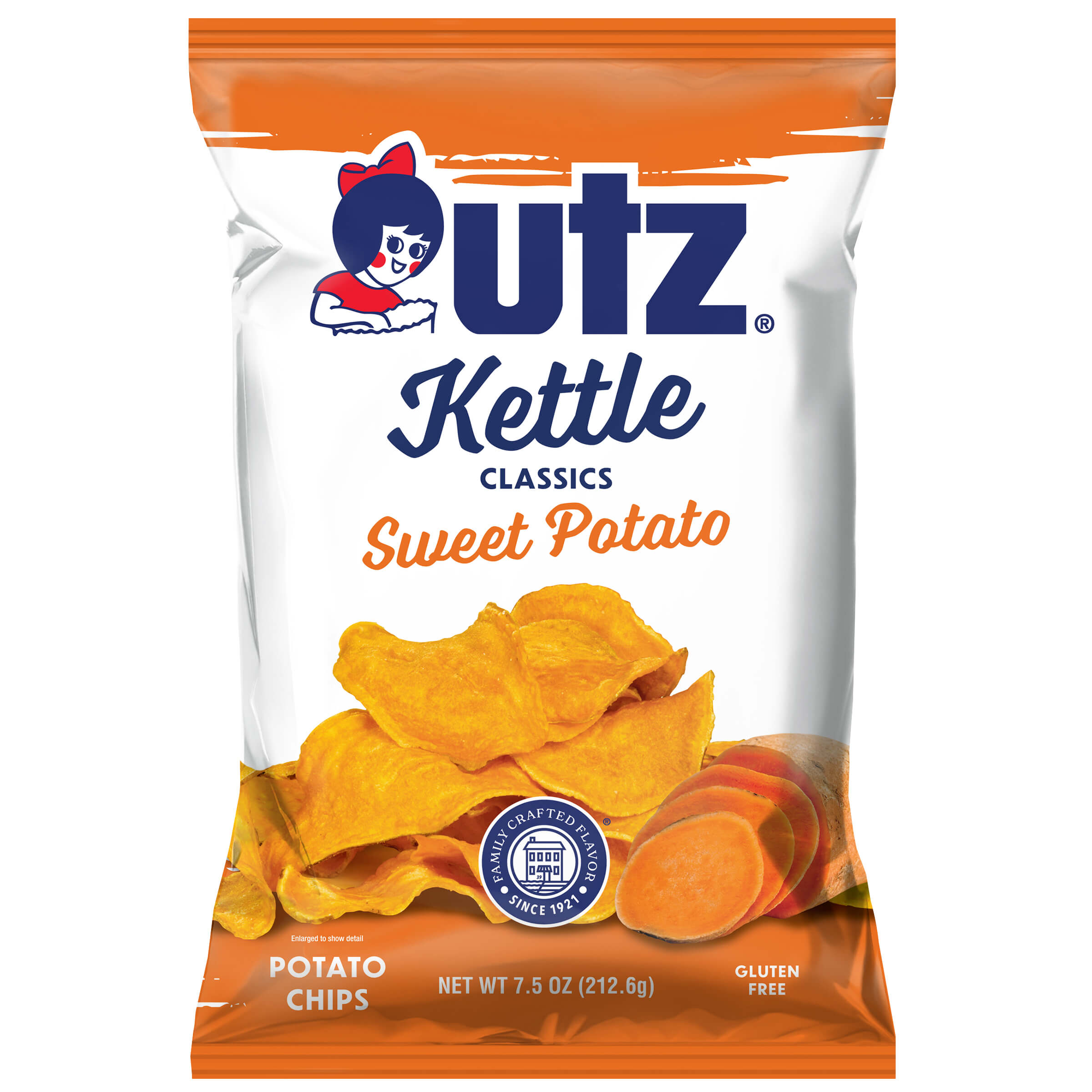 Outz Kettle Classics Sweet Potato chips packaging on a white background