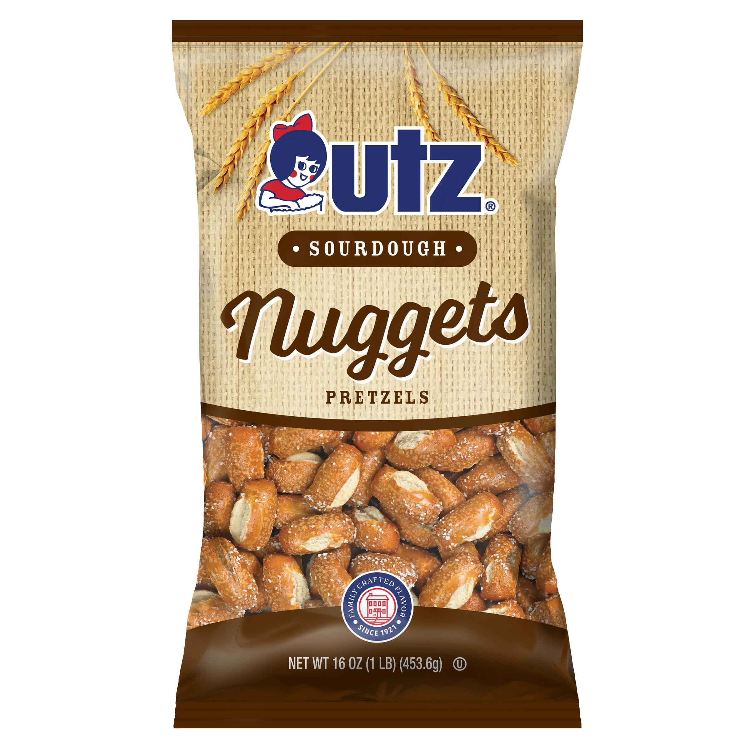 UTZ Sourdough Nuggets Pretzels packaging on a white background