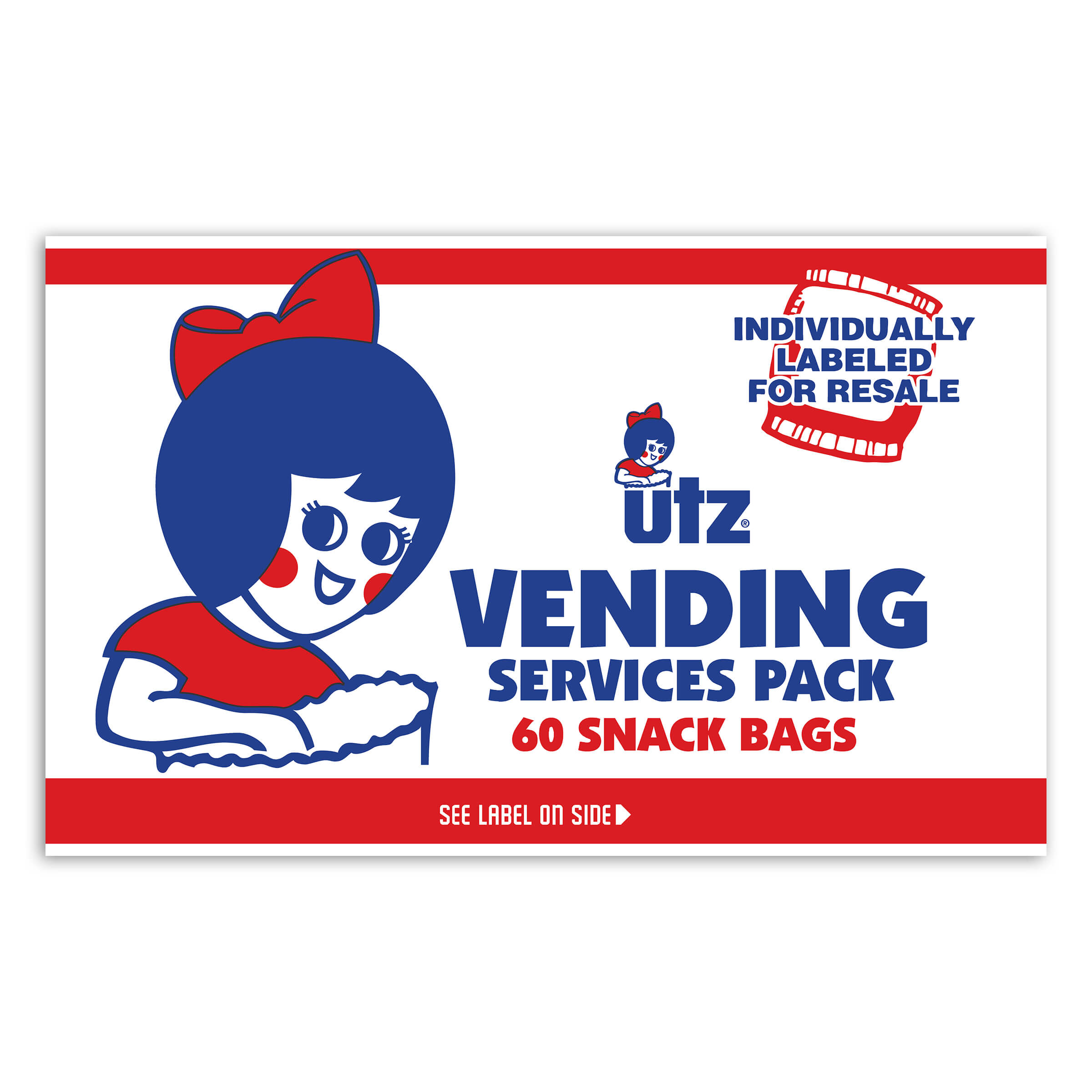 Utz Thins Pretzels Vending Pack 60 snack bags box front