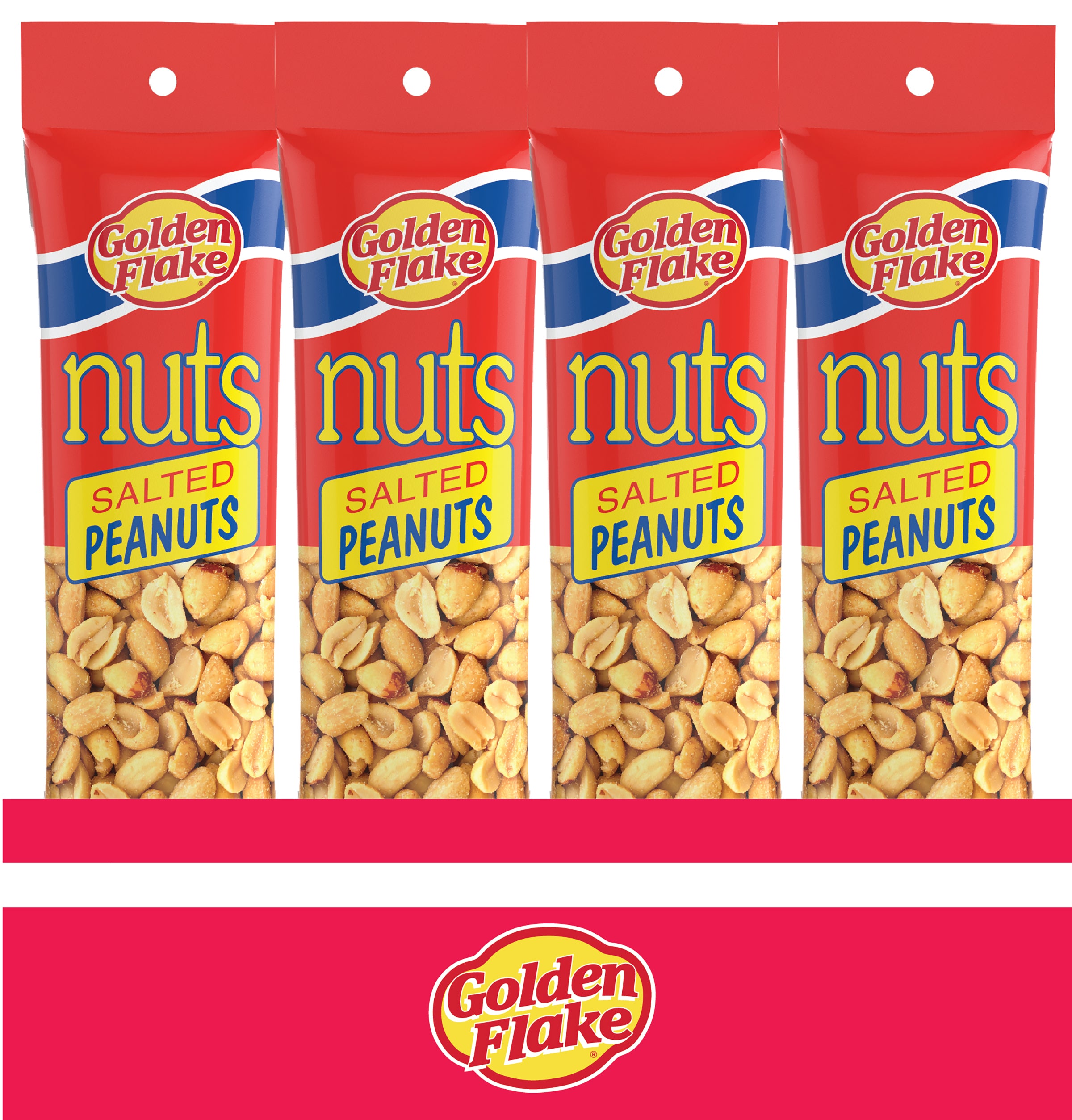 Golden Flake Nuts Variety Pack – Salted, Hot & Spicy, and Honey Roasted Peanuts (2.5oz Bags)