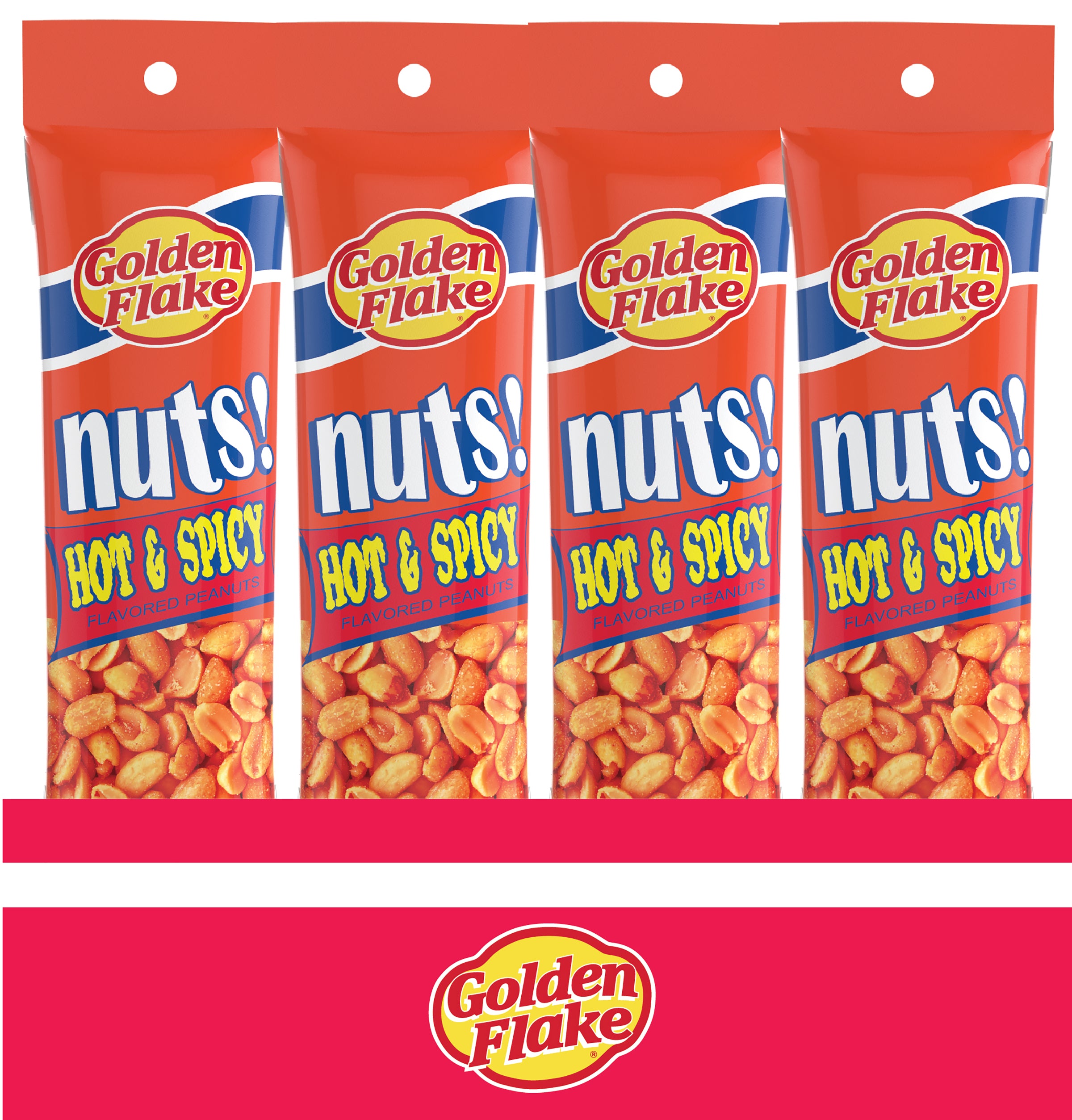 Golden Flake Hot & Spicy Peanuts – Bold Southern Heat (2.5oz Bags)