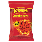 Vitner's Crunchy Kurls Sizzling Hot snack bag on a white background