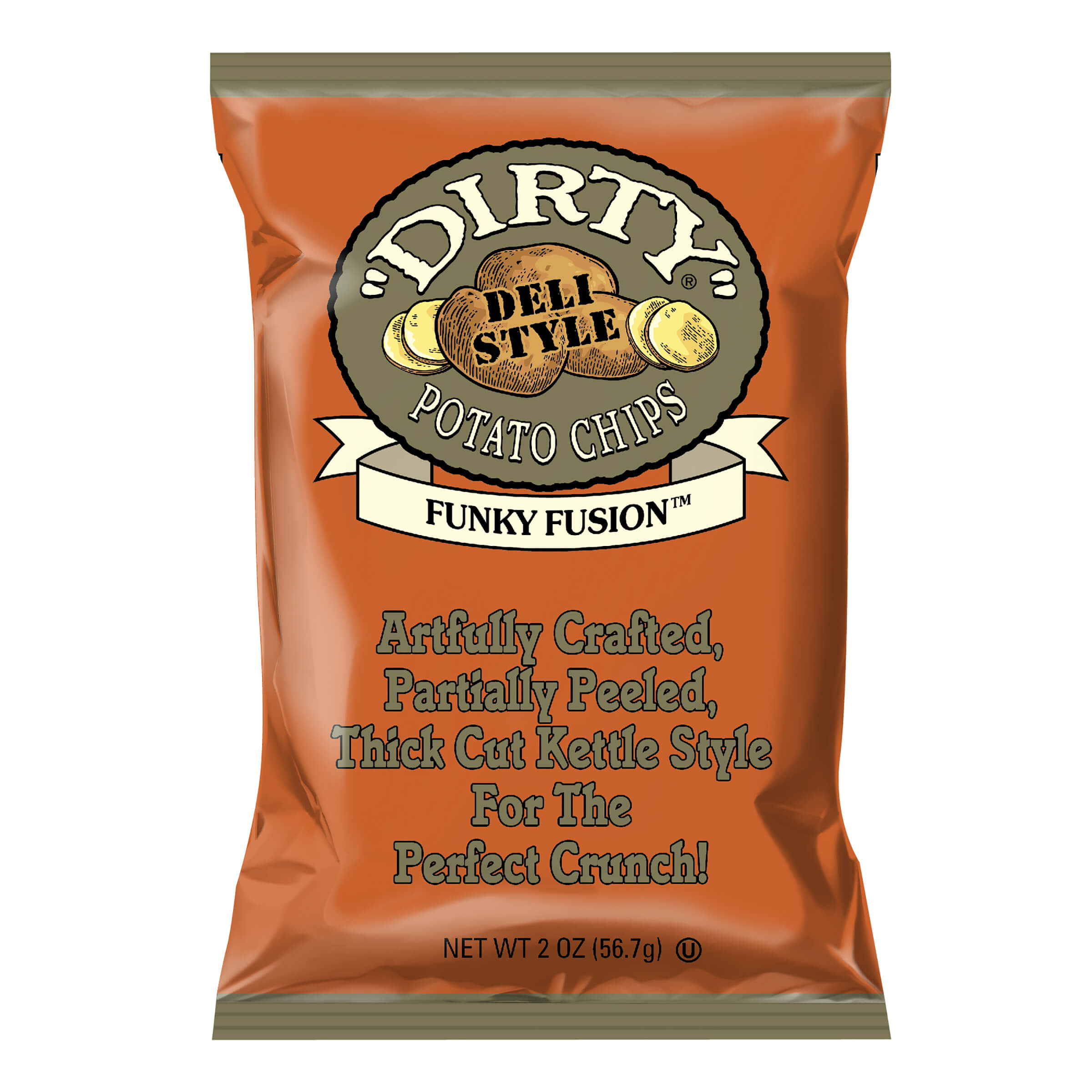 Dirty Deli Style Funky Fusion Potato Chips bag front