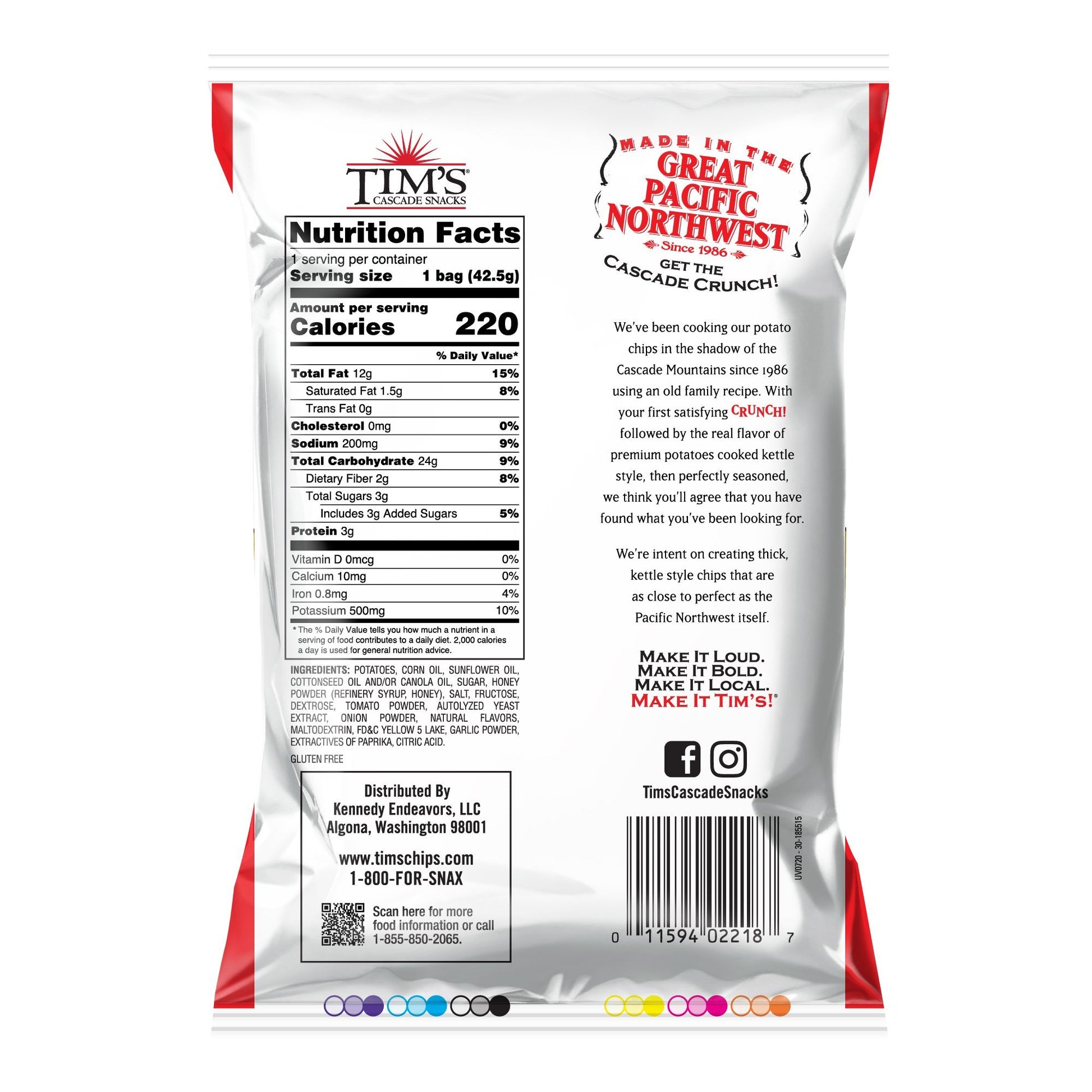 Tim's Potato Chips, Honey BBQ Potato Chips Tim's Cascade Snacks 