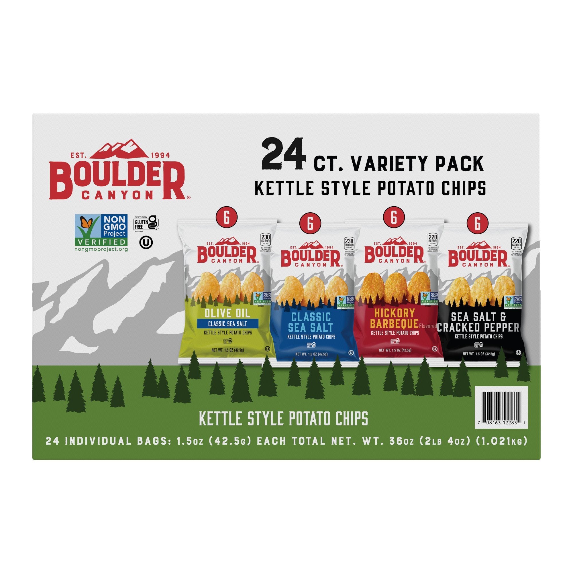 Boulder Canyon 1.5 oz Variety Box, 24 count 36 oz. Variety Packs And Single Serve Boulder Canyon 