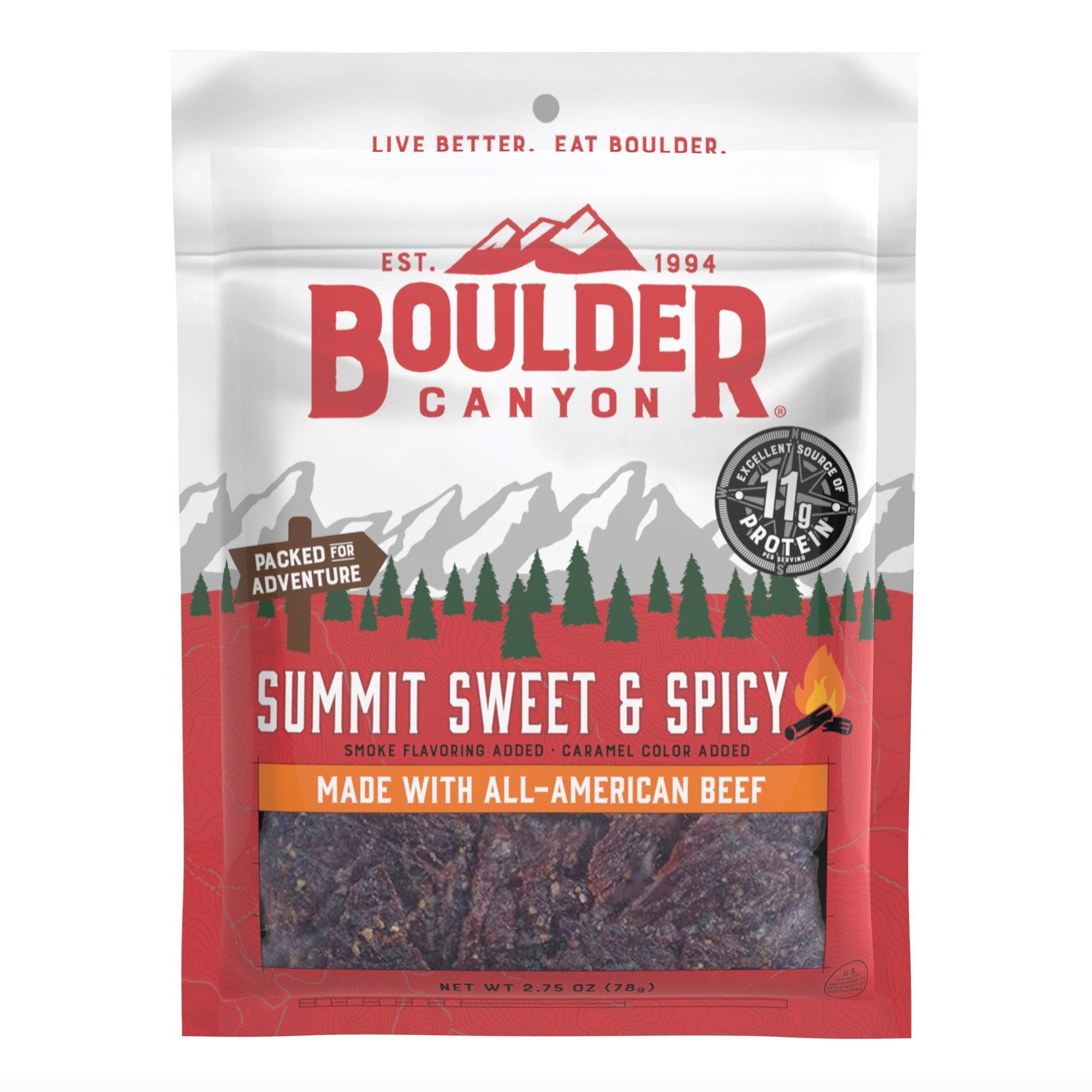Boulder Canyon Beef Jerky, Summit Sweet & Spicy 2.75 oz. Beef Jerky Boulder Canyon 2.75 oz. - 12 pack 