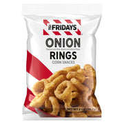 Packaged onion rings with 'TGI Fridays' branding on a white background