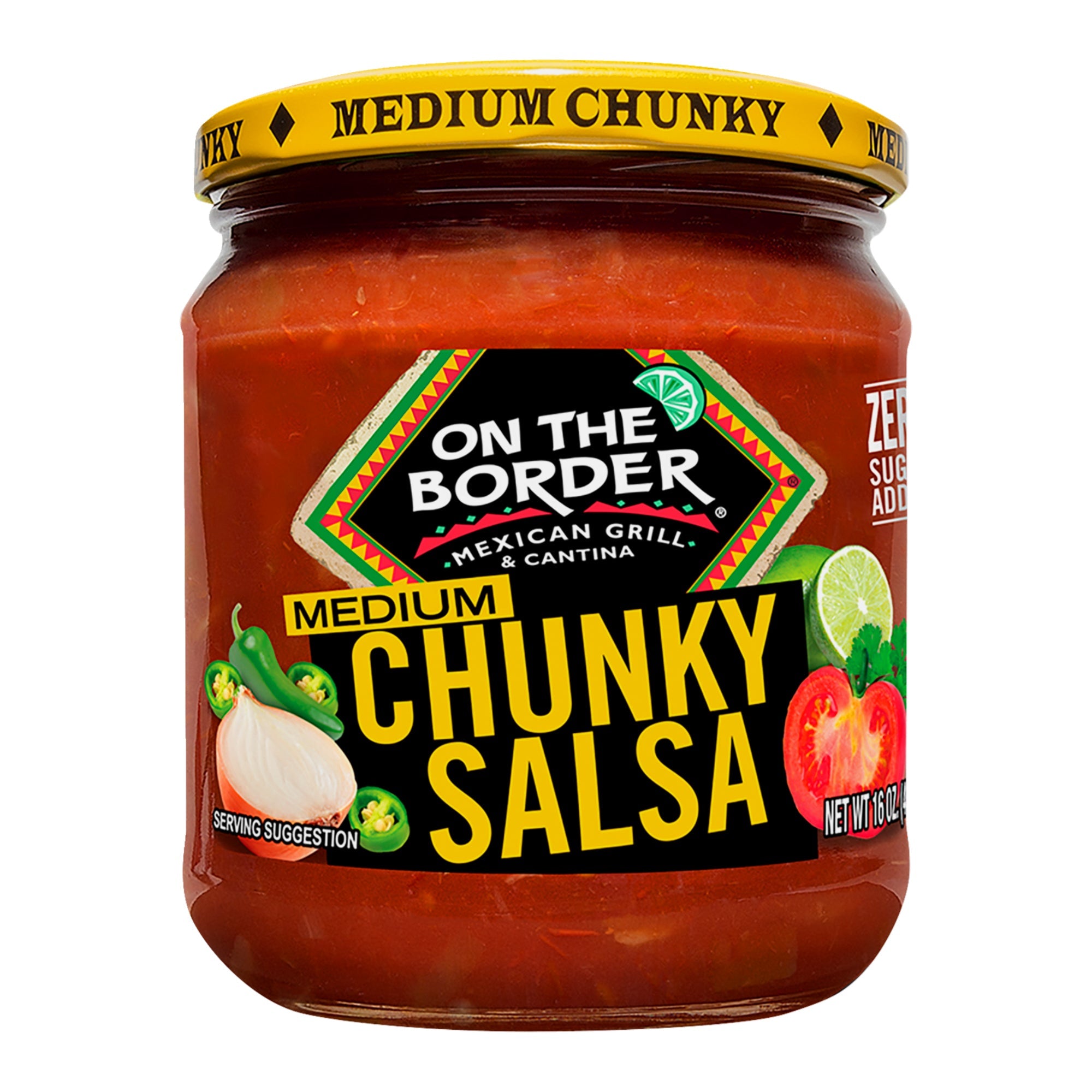 On The Border Salsa Chunky Medium 16 oz. Jar Dips & Salsa On The Border 