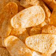 Close-up of orange-colored potato chips