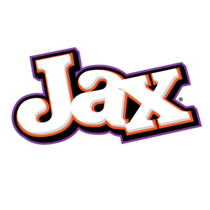 Logo with the word 'Jax' in stylized text on a white background